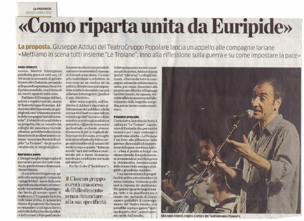 “Como riparta unita da Euripide”