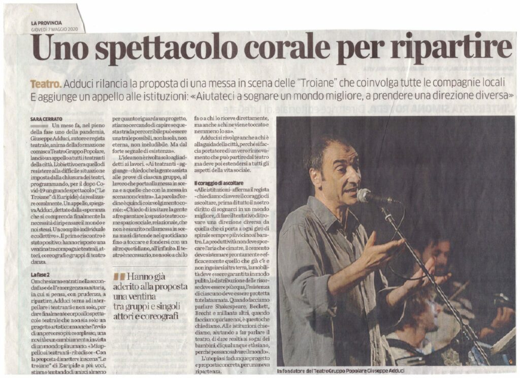 Uno spettacolo corale per ripartire