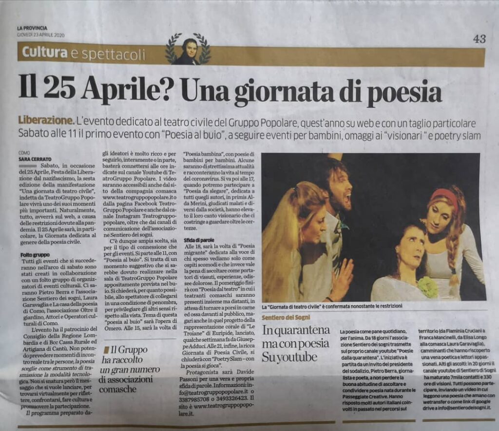 Il 25 aprile? Una giornata di poesia